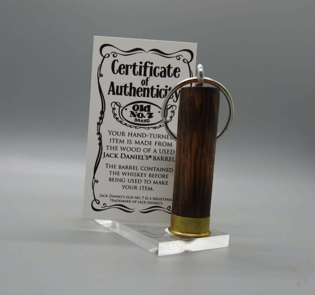 Jack Daniels Barrel 20 ga Keychain