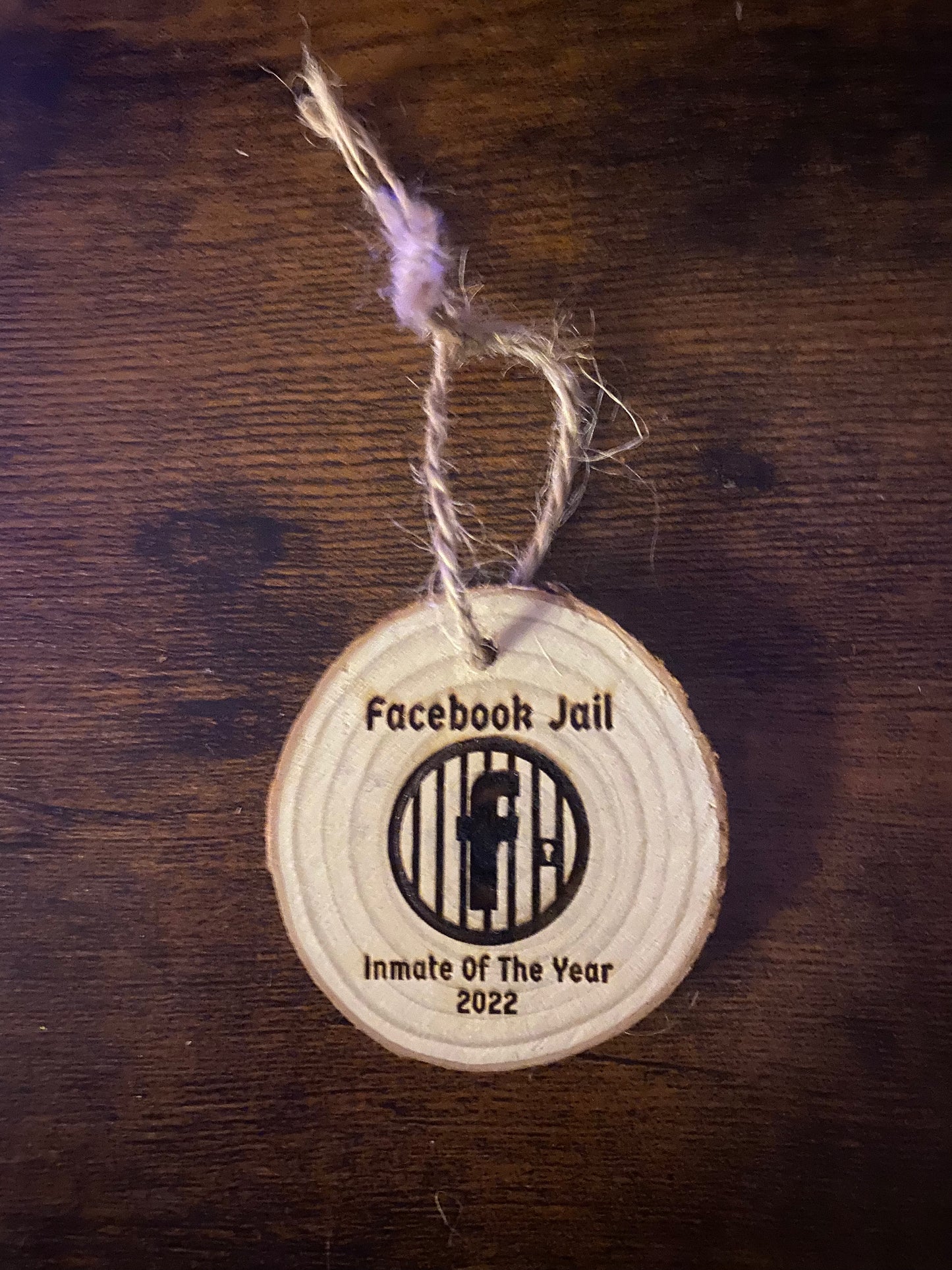 Rustic Facebook Jail Inmate Of The Year 2022 Ornament