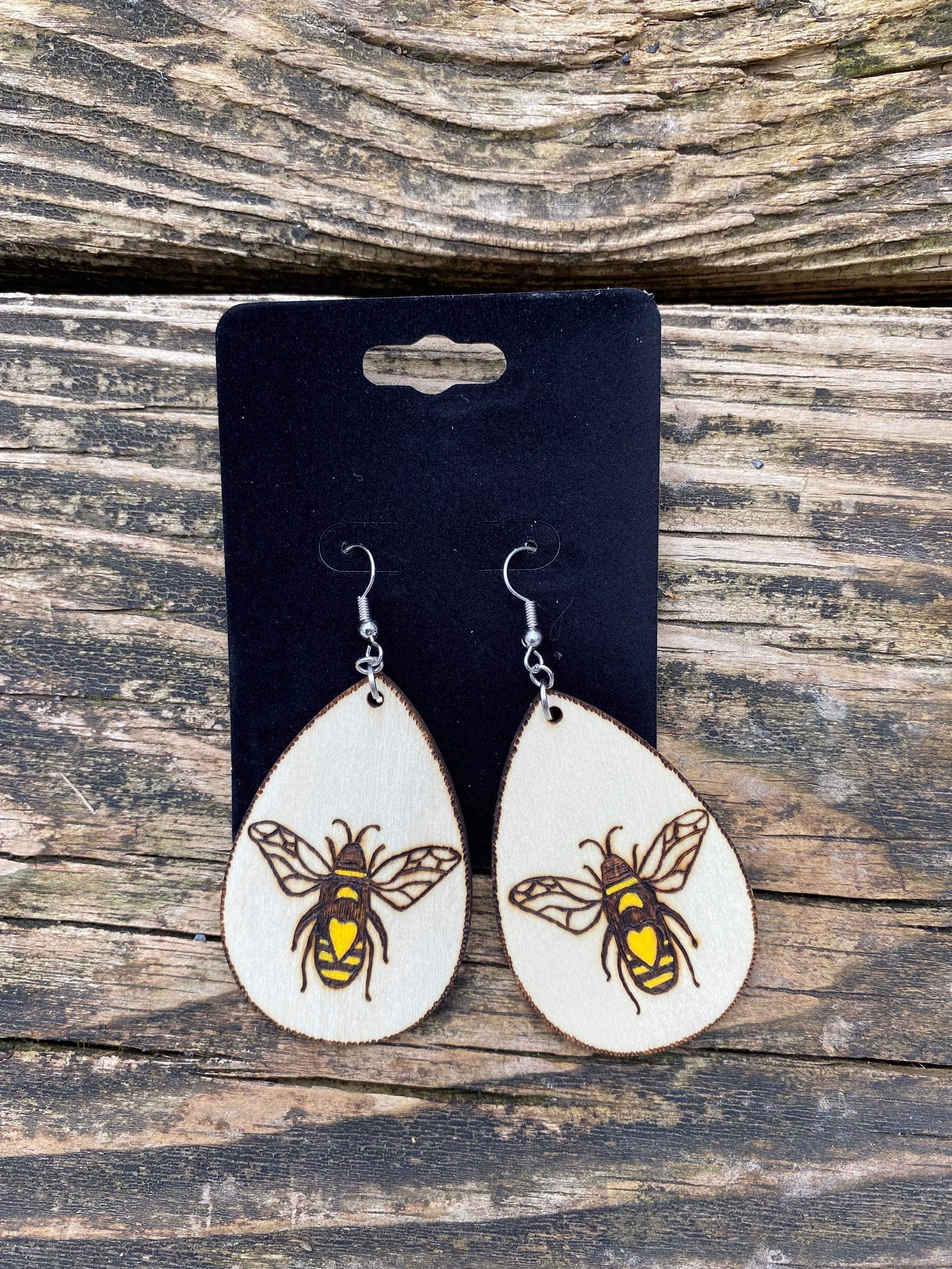 Hand Painted Bee Earrings