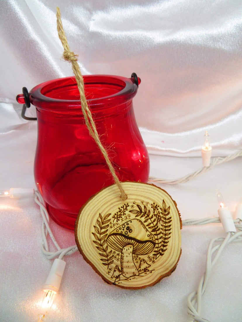 Rustic Mushroom Christmas Ornaments