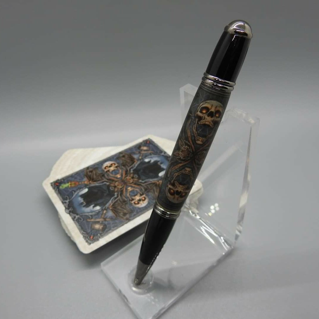 Skulls and Bats (Monster) Playing Card Pen