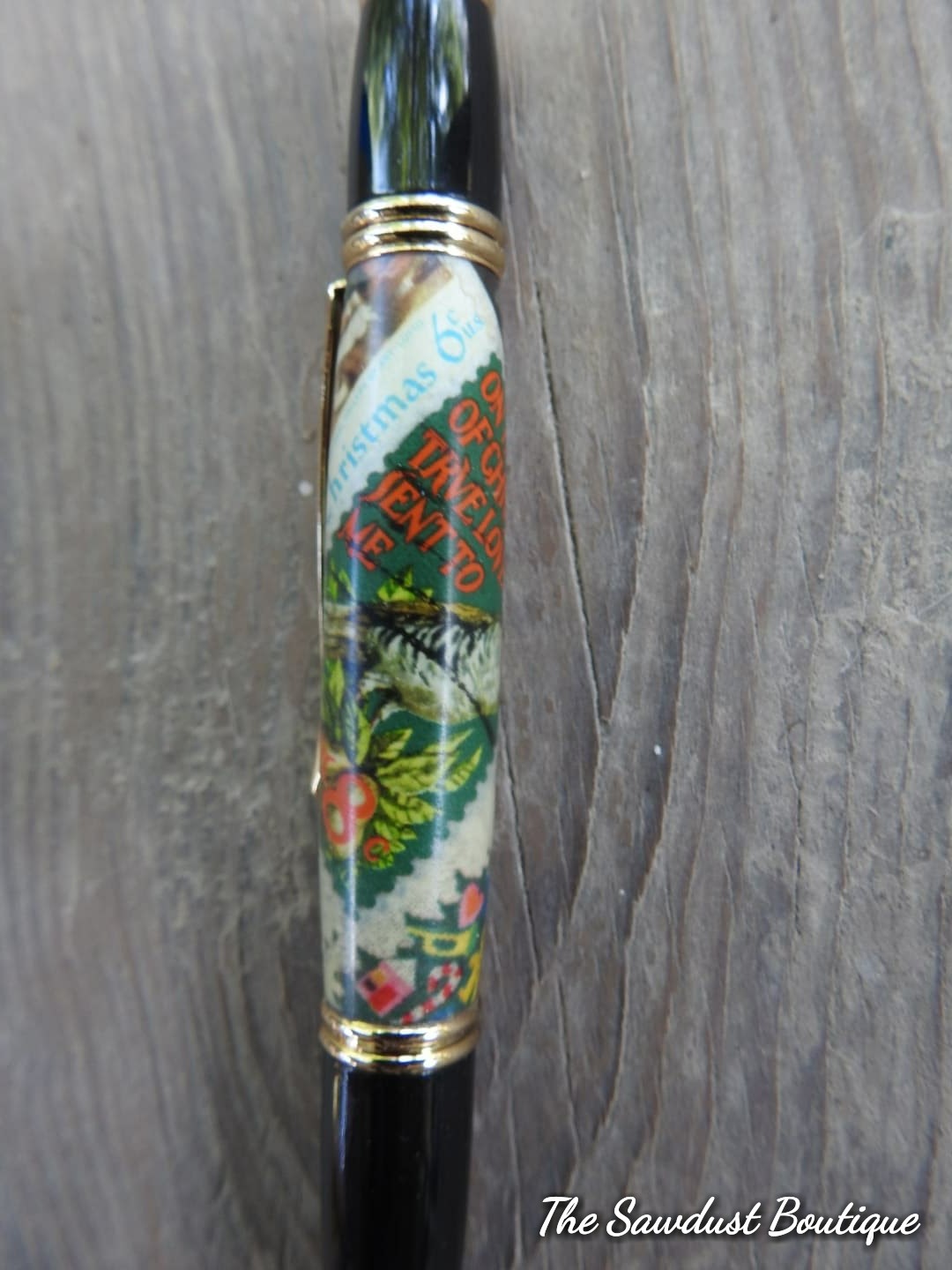 Vintage USA Christmas Stamps Pen