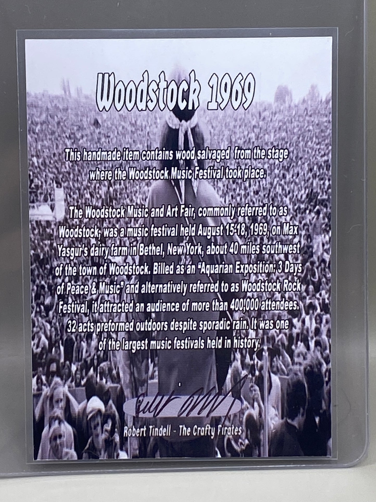 Woodstock 1969 Authentic Stage Wood Relic Pen – Handmade Hippie Psychedelic Rainbow Twist Ballpoint
