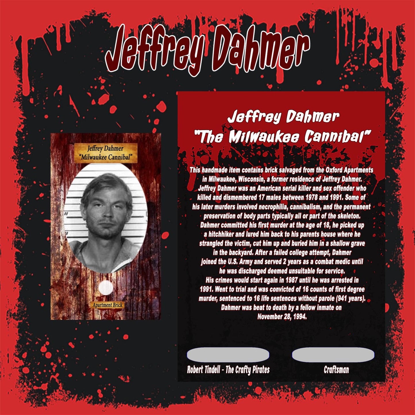 Jeffrey Dahmer Embeded Pen Blank