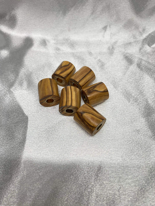 Authentic Bethlehem Olivewood EDC Beads - Handcrafted 3/4" x 3/4" Paracord Beads with Brass Tube and Poly Finish - Unique Natural Wood Grain Patterns - Durable and Long-Lasting - Certificate of Authenticity Included