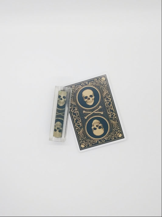 Black and Gold Skull Playing Card Pen Blank