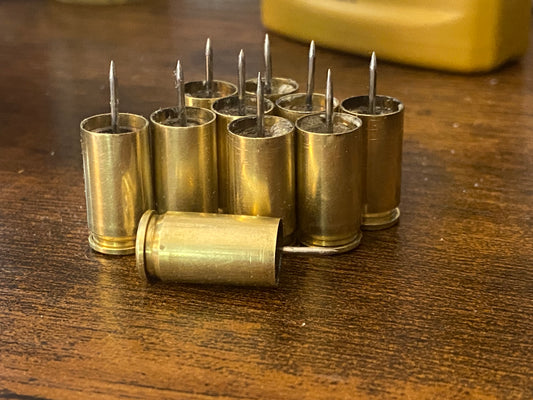 Once Fired 9mm Brass Casing Push Pins