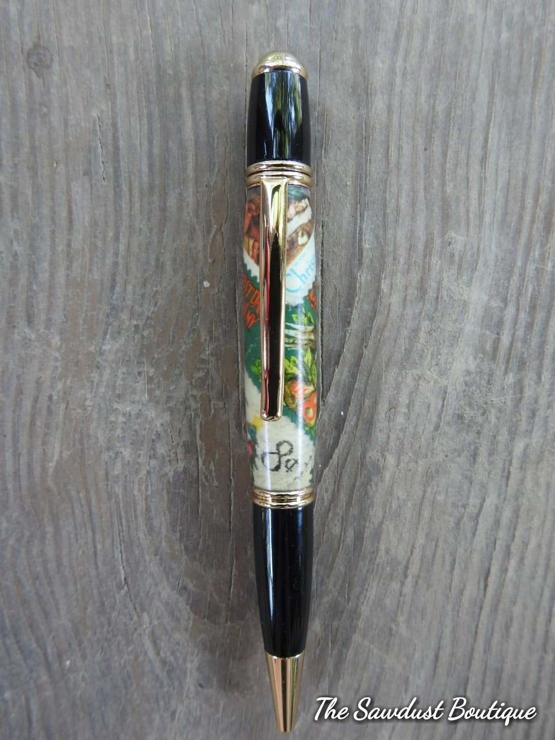 Vintage USA Christmas Stamps Pen